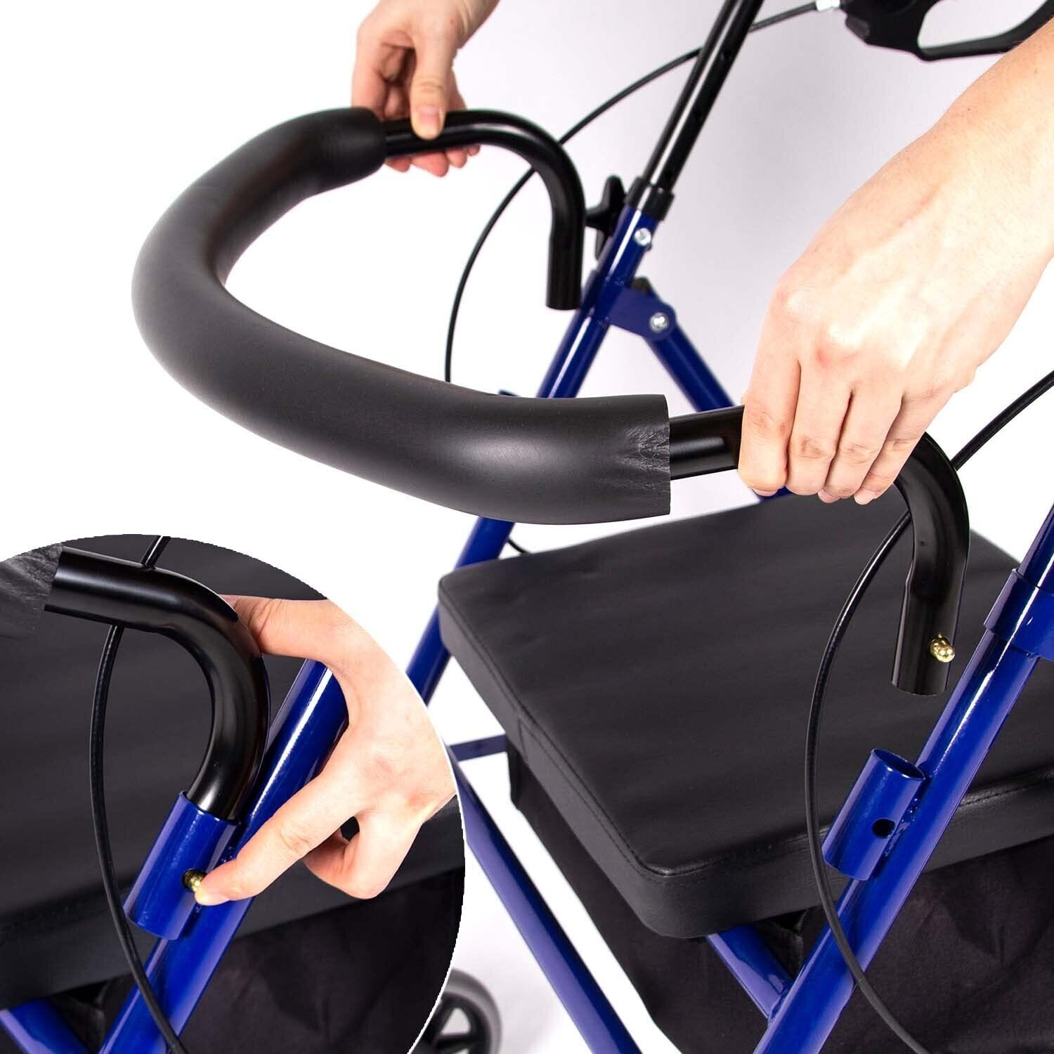 Lightweight Foldable Rollator with Tray and Basket - Easy to Fold for Boot