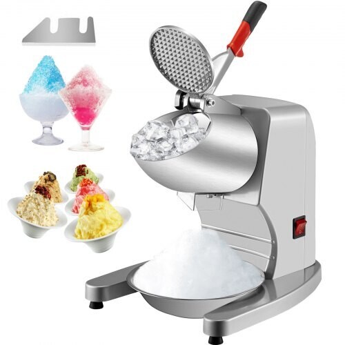 Ice Shaver Maker Electric Ice Crusher 300w Silver Snow Cone Maker 210lbs