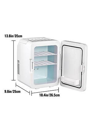 White 10L Portable Mini Fridge - Ice Box Freezer &amp; Drinks Cooler