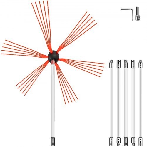 6m Chimney Sweep Tool Kit, 20FT Chimney Cleaning Brush Set for Home Use