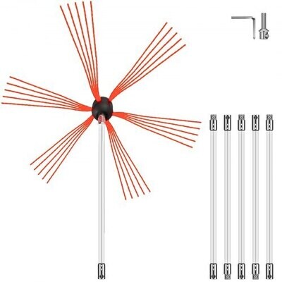 6m Chimney Sweep Tool Kit, 20FT Chimney Cleaning Brush Set for Home Use