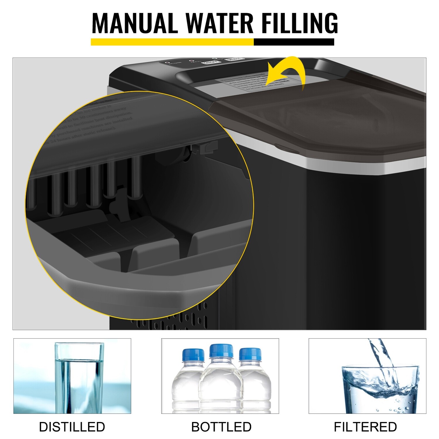 Automatic Ice Cube Maker Machine – Tabletop with ABS Shell, 2.2L Water Tank, Produces 26 lbs of Ice