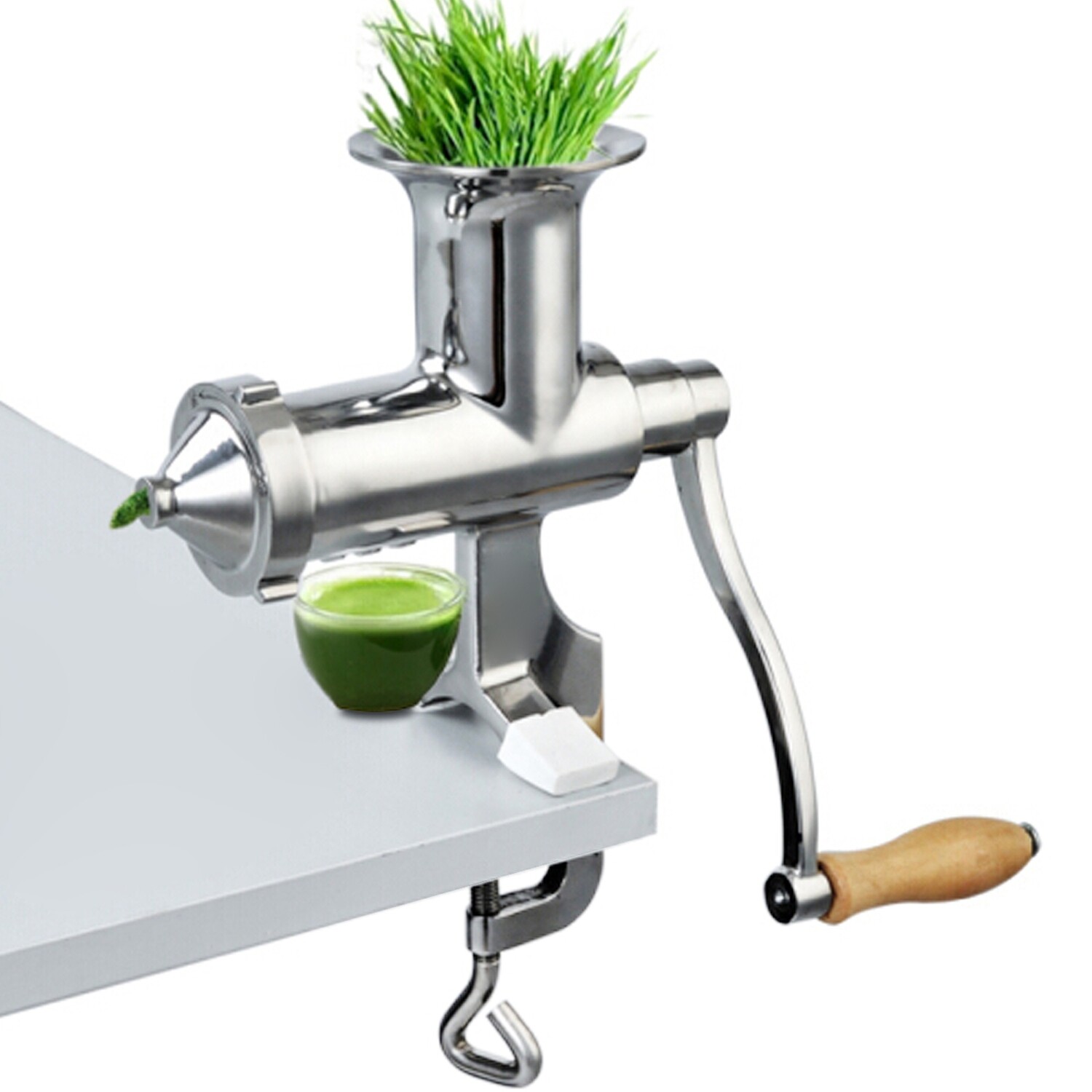 3.7 lbs Screw Base Eco Stainless Steel Wheatgrass Manual Juicer - Extractor and Mincer for Efficient Juice Extraction - Durable, Eco-Friendly Design for Wheatgrass, Vegetables, and Fruits