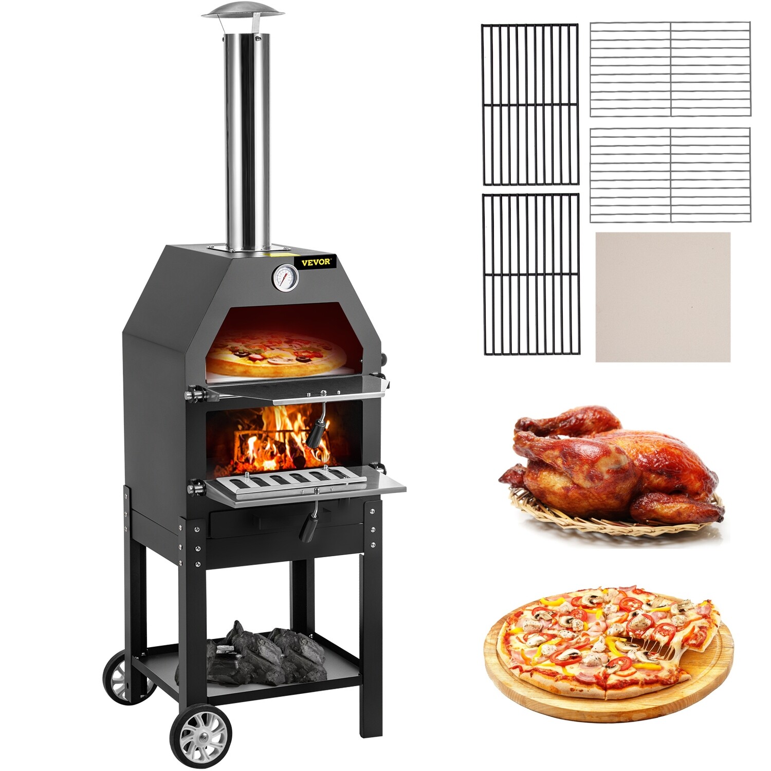 Portable Wood Fired Pizza Oven Machine that burns wood Wood-Fired Pizza Oven