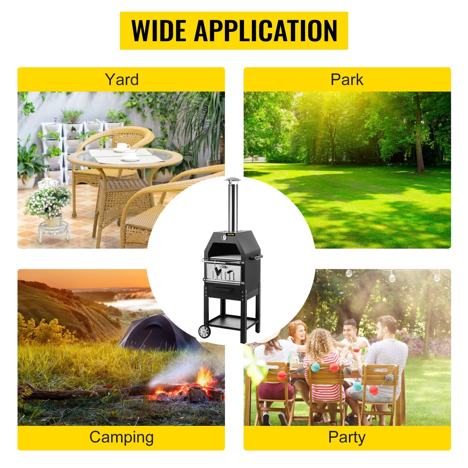 Portable Wood Fired Pizza Oven Machine that burns wood Wood-Fired Pizza Oven