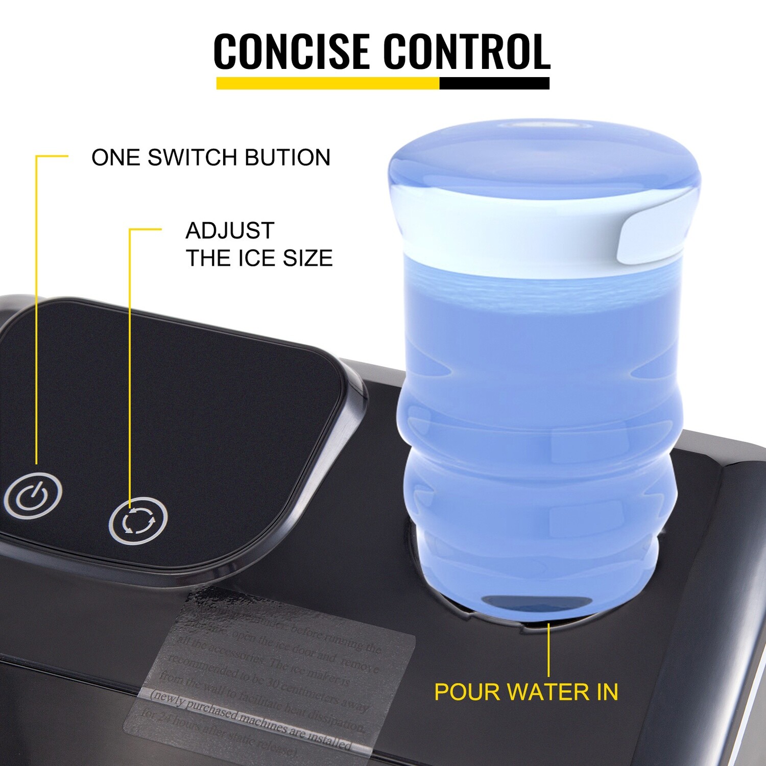40lbs/18kg Countertop Stainless Steel Ice Maker - Produces 24 Ice Cubes in 1.1kg Storage Capacity - Compact Design for Home and Office Use