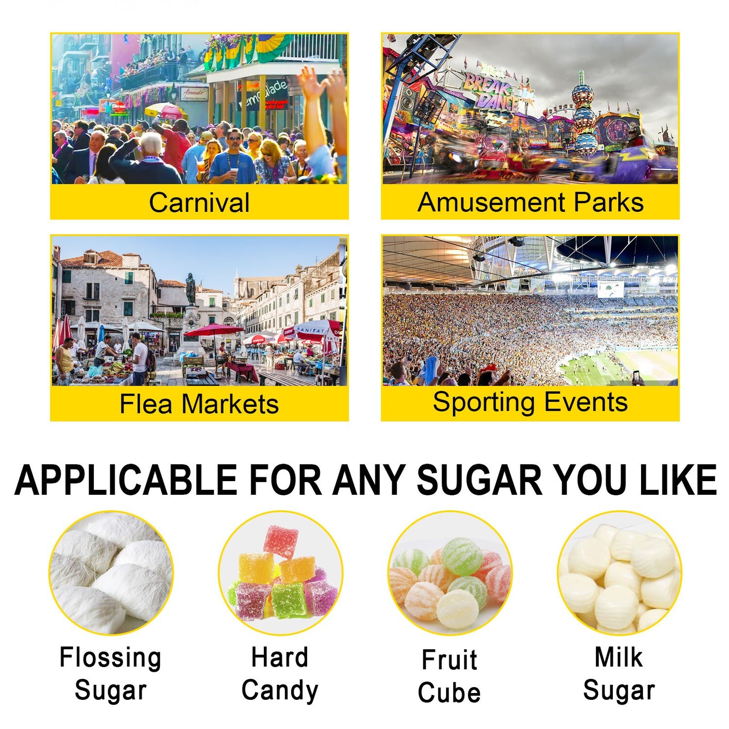 Sugar Party Carnival Great Street Price Factory Cotton Candy Machine