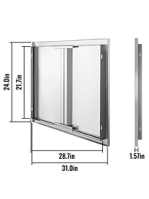 BBQ Island Stainless Steel Cabinet Doors – 78x61cm for Durable Outdoor Kitchen Storage