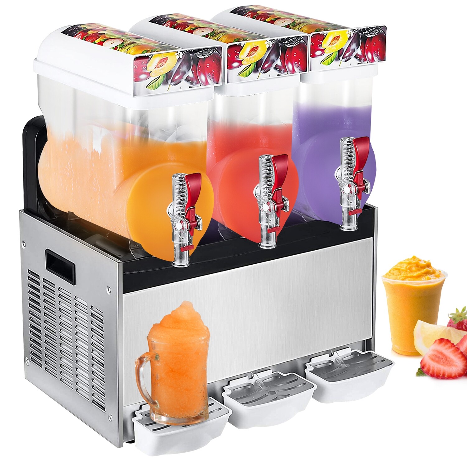 Commercial 1300W Low Noise Stainless Steel Margarita Smoothie Maker, 220V Frozen Drink Machine