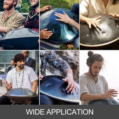 Handpan Drum Carbon Steel Percussion Instrument with 9 Notes, High-Grade Hand Pan for Yoga and Meditation