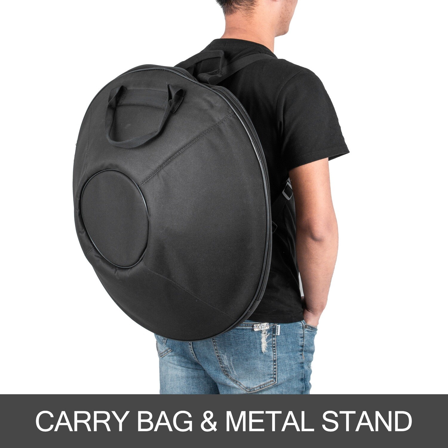Handpan Drum Carbon Steel Percussion Instrument with 9 Notes, High-Grade Hand Pan for Yoga and Meditation