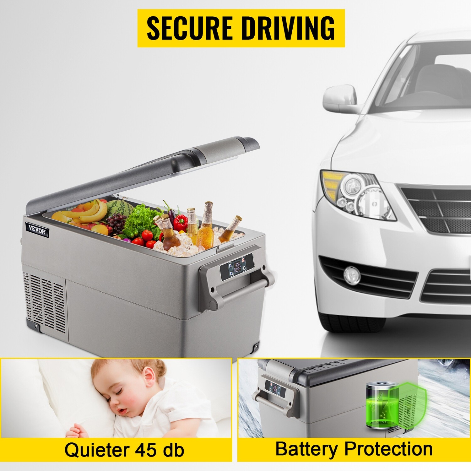 20L 22L 35L 45L 55L Car Refrigerator Portable Electric Cooler Mini Auto Fridge 12/24V DC 110-240V for Camping