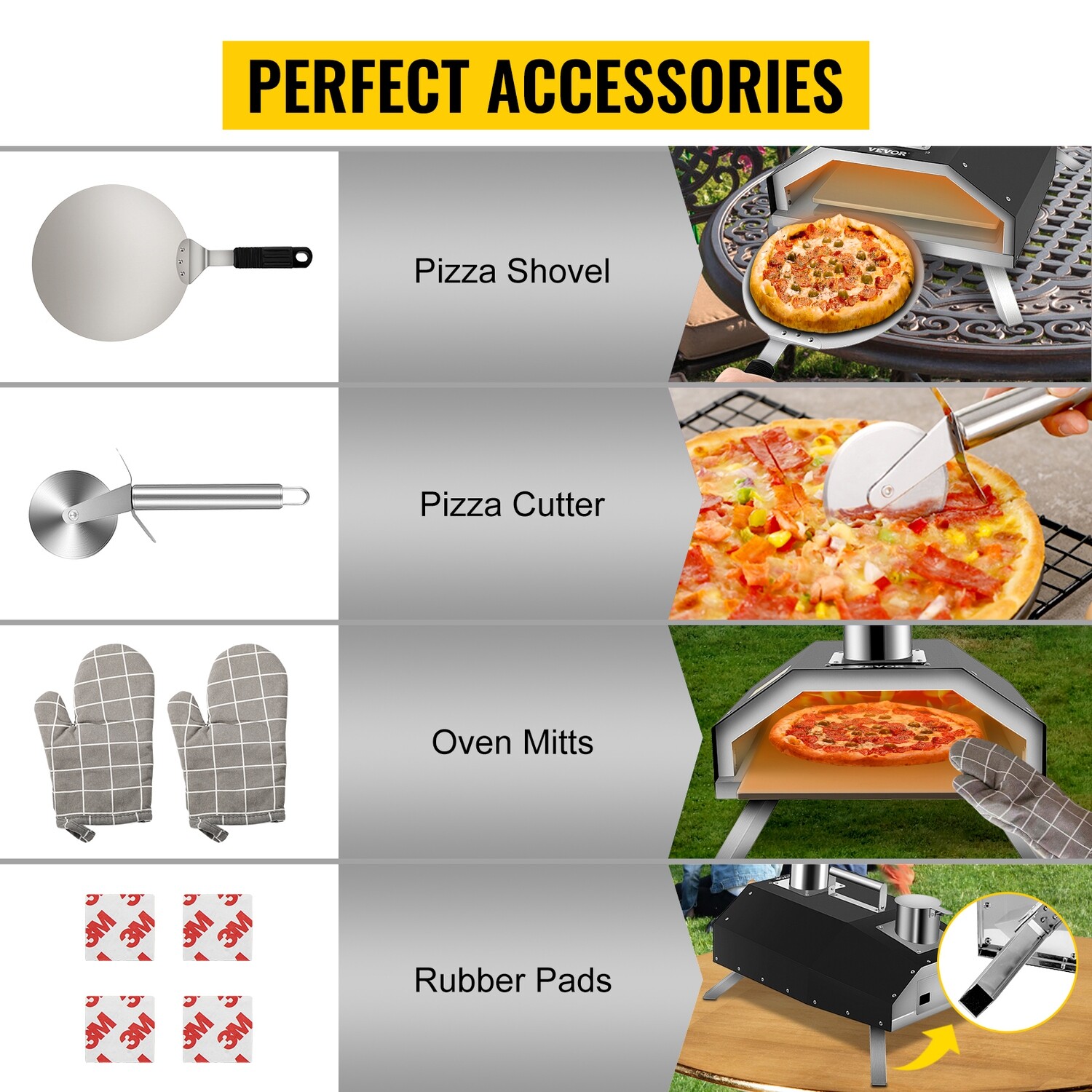 Portable Garden Outdoor Steel Folding Legs Wood Fired 12&quot; Stone Pizza Oven