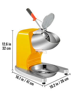 Ice Shaver Maker Yellow Snow Cone Maker 210lbs Electric Ice Crusher 300W for Quick and Refreshing Ice Treats