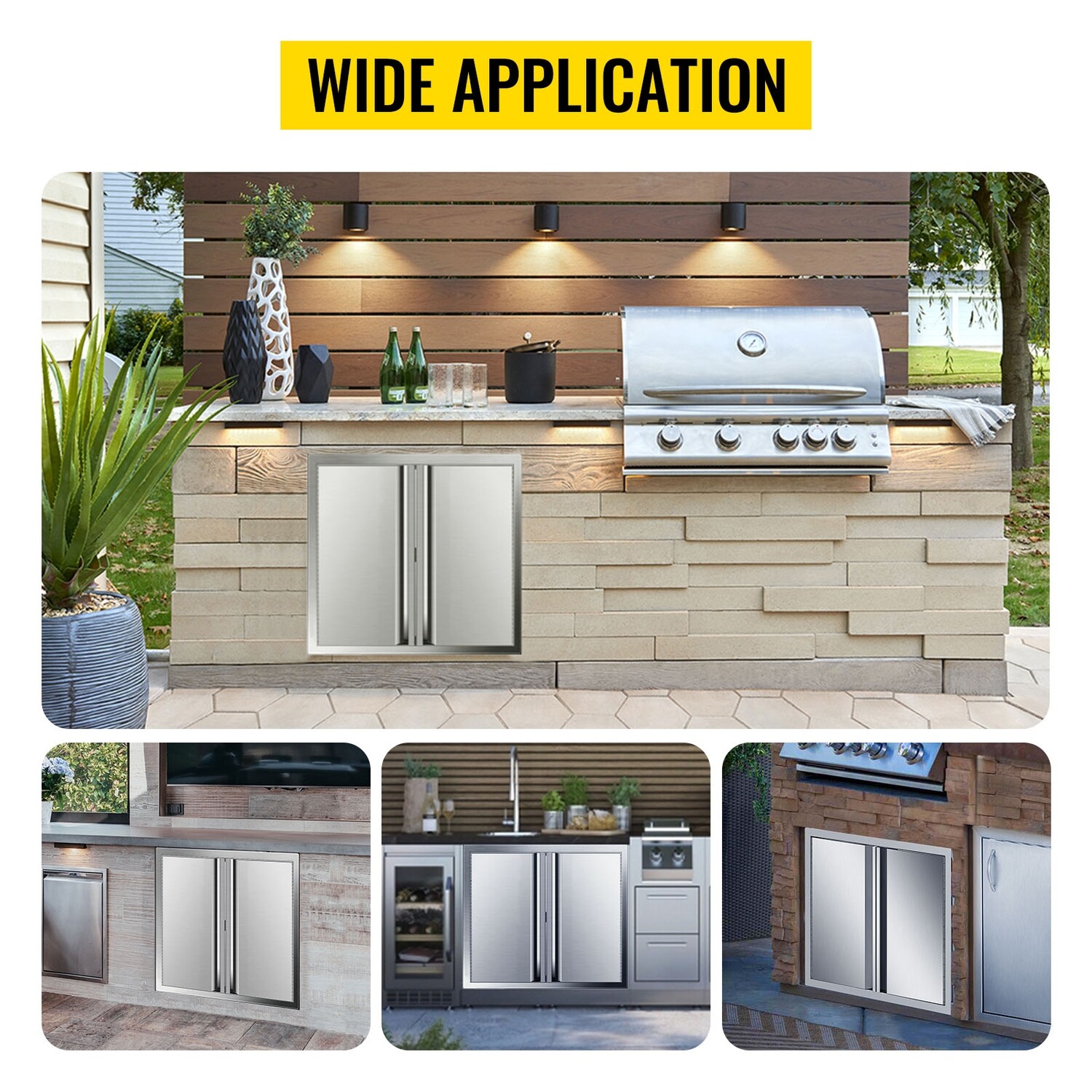 Outdoor Kitchen Access Doors 24&quot; X 24&quot; Cabinet Doors for BBQ Island in Stainless Steel