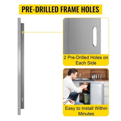 Outdoor Kitchen Access Doors 24" X 24" Cabinet Doors for BBQ Island in Stainless Steel