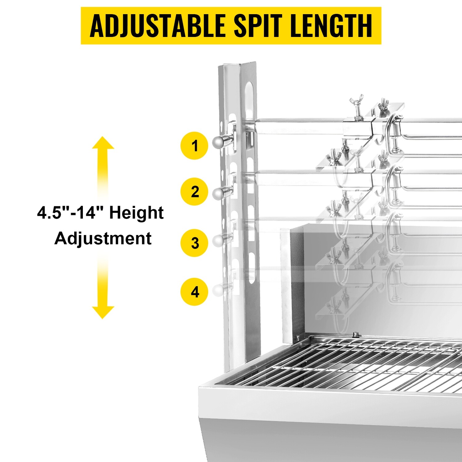 BBQ Lamb Goat Rotisserie Spit Roast Grill – 37&quot; Spit Hog Roaster, 60kg Capacity for Outdoor Barbecue Cooking