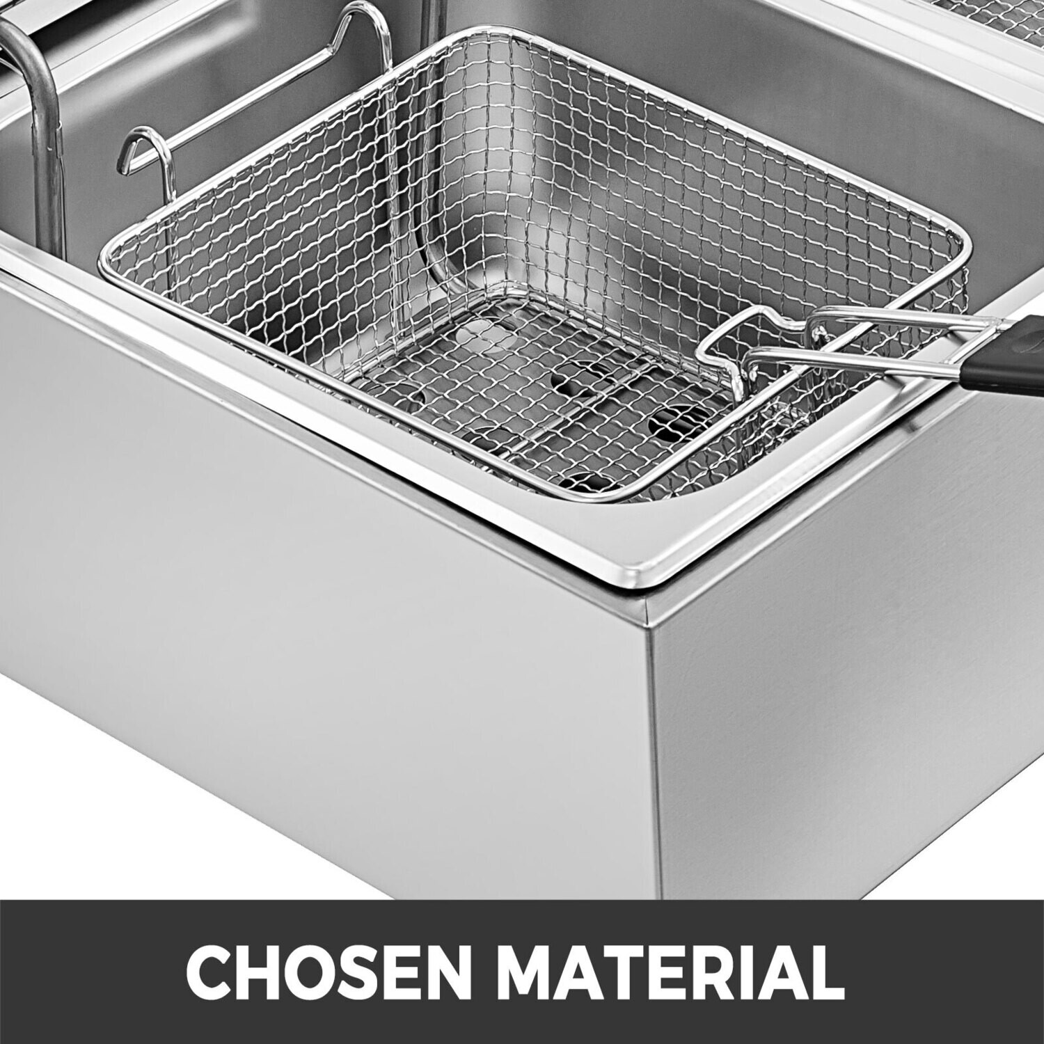 Commercial 5000W Double Tank Electric Chip Fryer, 20L Deep Fryer Stainless Steel for Restaurants, Cafes, and Food Service