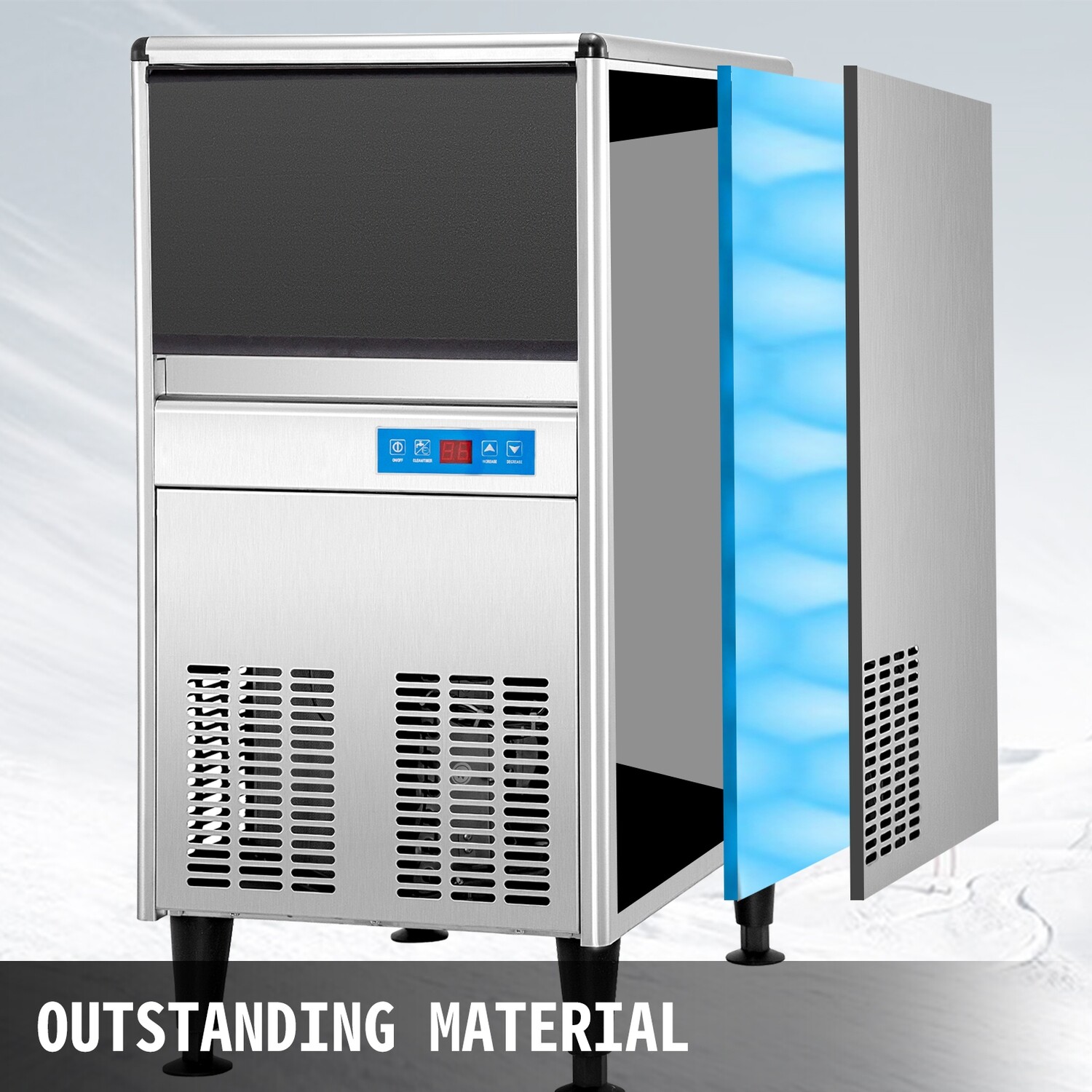 Electric Ice Cube Maker Under Counter – 95 Pound/24-Hour Ice Machine for Home, Office, and Commercial Use