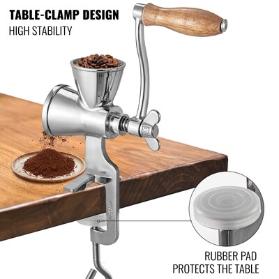 Grain Grinder Instructions Manual Coffee Grinder Grain Mill Stainless Steel for Home Use, High Efficiency and Durability