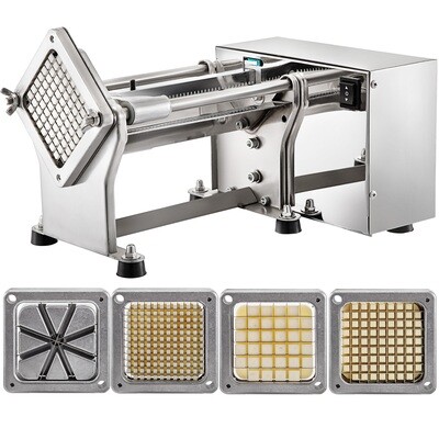 Stainless Steel Electric Fry Cutter with 4 Replaceable Blades, Electric Potato &amp; Chips Slicer, Cutter