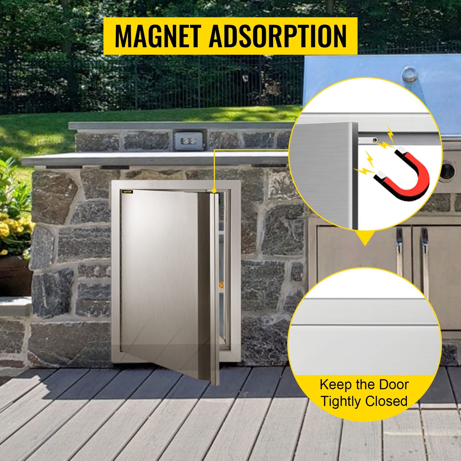 Outdoor Kitchen Access Doors 17&quot;x24&quot; Cabinet Doors for BBQ Island in Stainless Steel