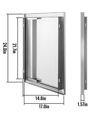 Outdoor Kitchen Access Doors 17&quot;x24&quot; Cabinet Doors for BBQ Island in Stainless Steel