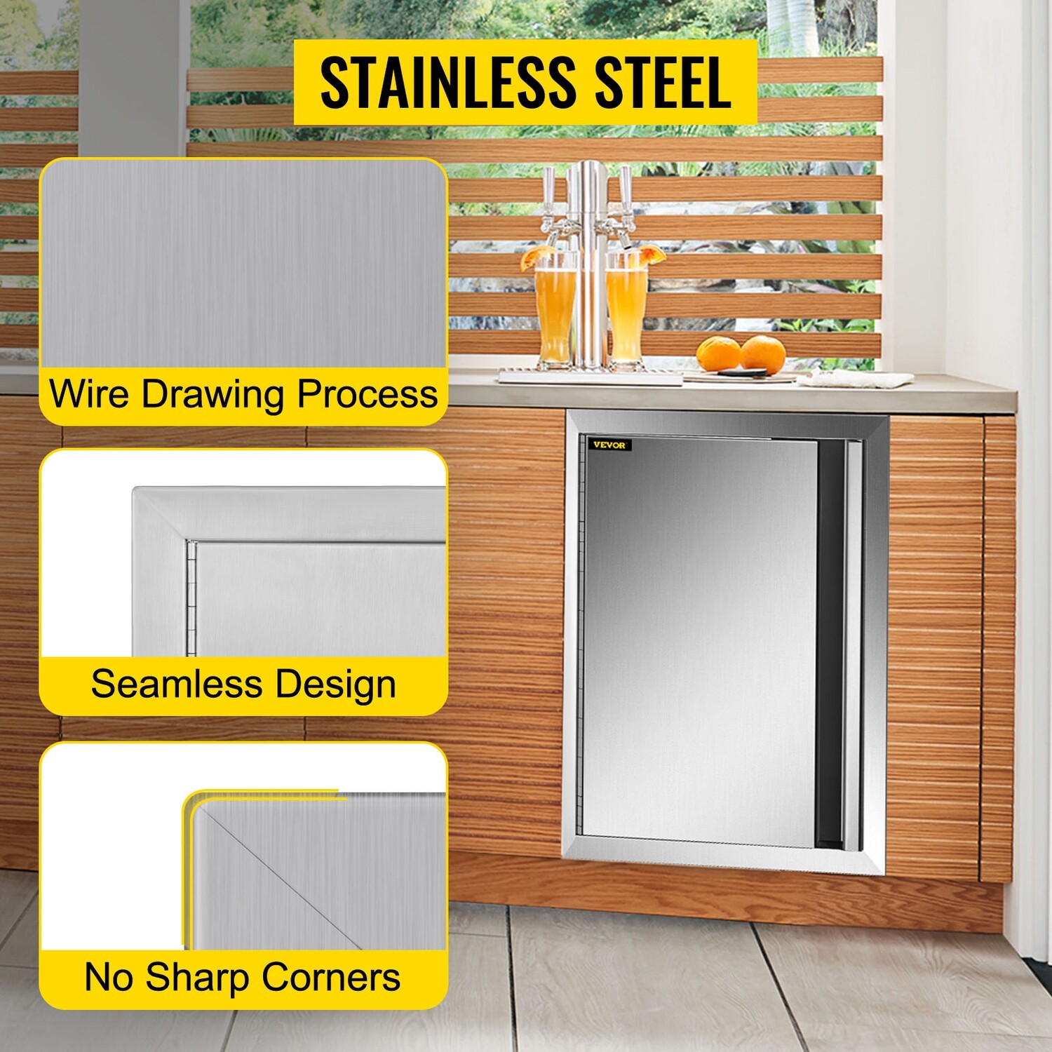Outdoor Kitchen Access Doors 17&quot;x24&quot; Cabinet Doors for BBQ Island in Stainless Steel