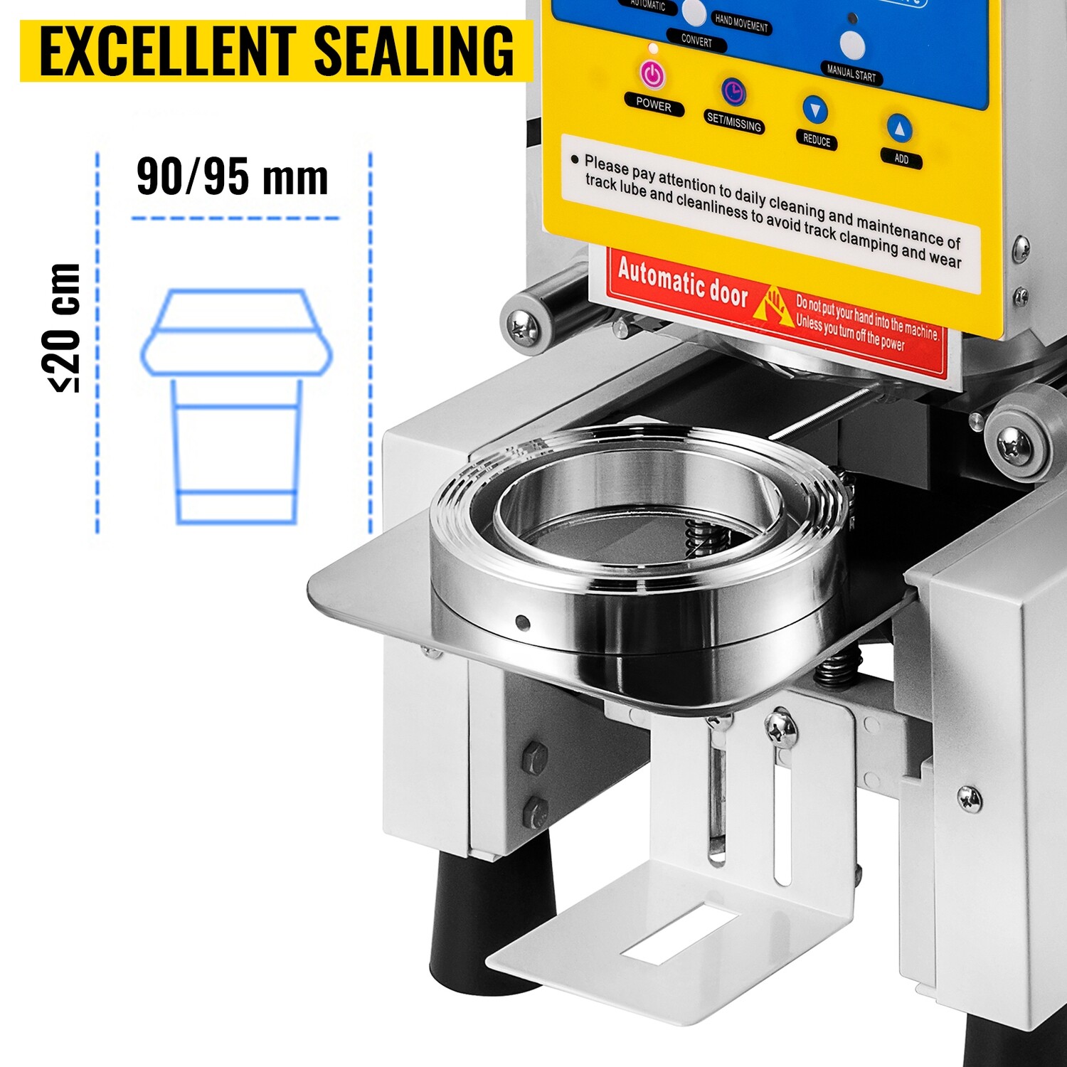 Automatic Cup Sealing Machine – Fits 1-20cm Cup Height, Ideal for Boba Tea and Beverage Sealing