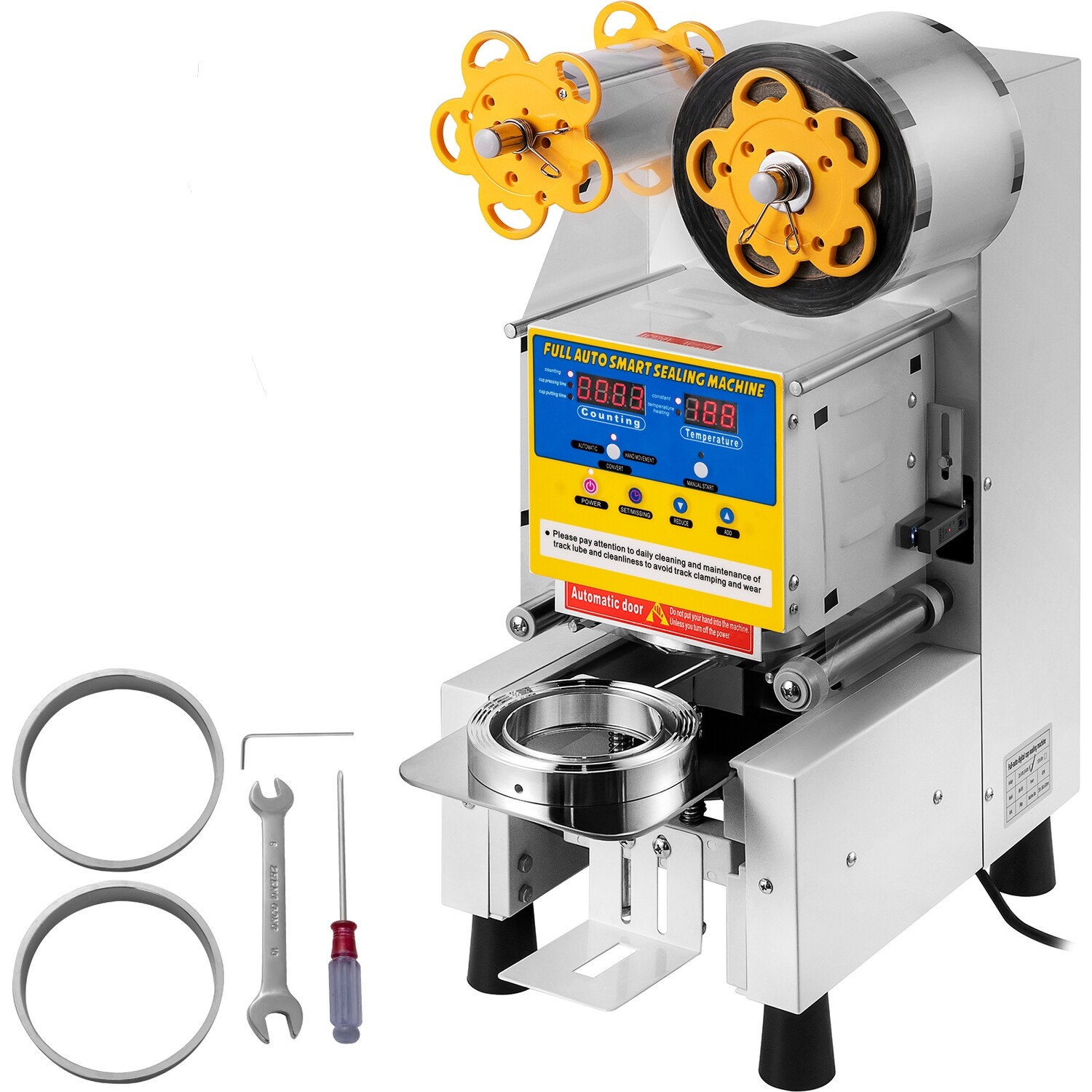 Automatic Cup Sealing Machine – Fits 1-20cm Cup Height, Ideal for Boba Tea and Beverage Sealing