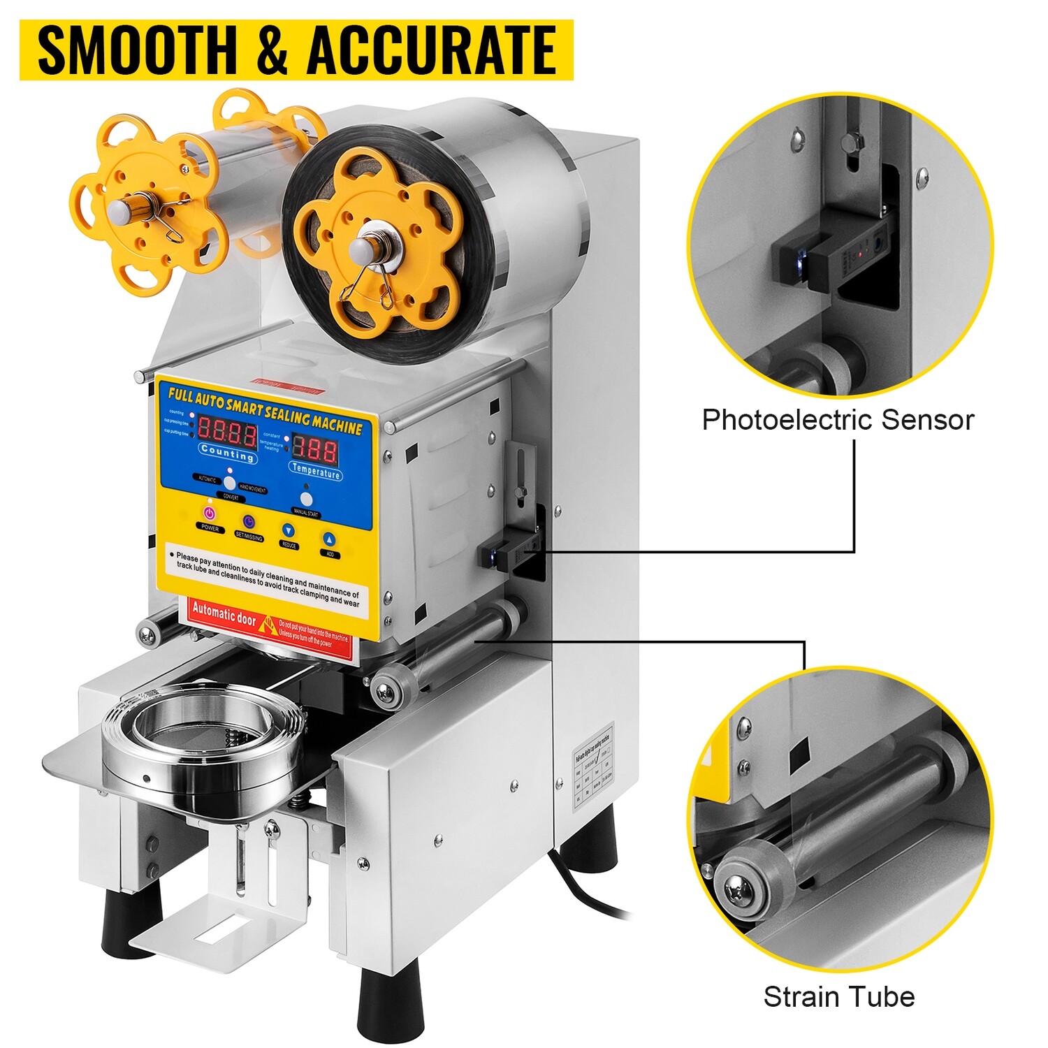 Automatic Cup Sealing Machine – Fits 1-20cm Cup Height, Ideal for Boba Tea and Beverage Sealing