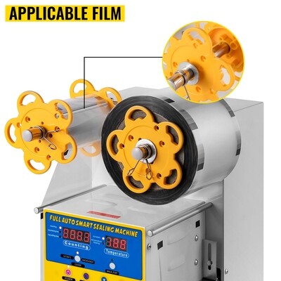 Automatic Cup Sealing Machine – Fits 1-20cm Cup Height, Ideal for Boba Tea and Beverage Sealing