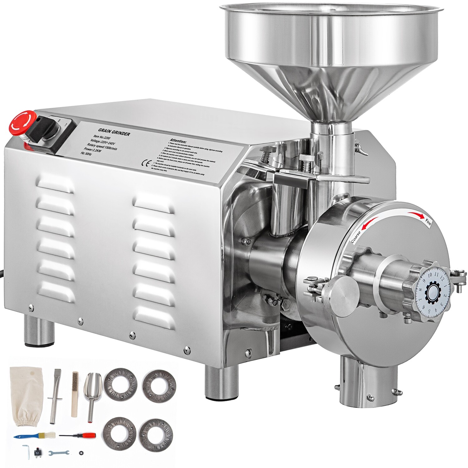 Commercial Electric Grinding Machine for Grain, Powder Mill, Herb, Dry Grain, Soybean, Spice, and Coffee. High-performance, Durable, and Versatile for Professional Use in Food Processing and Grinding