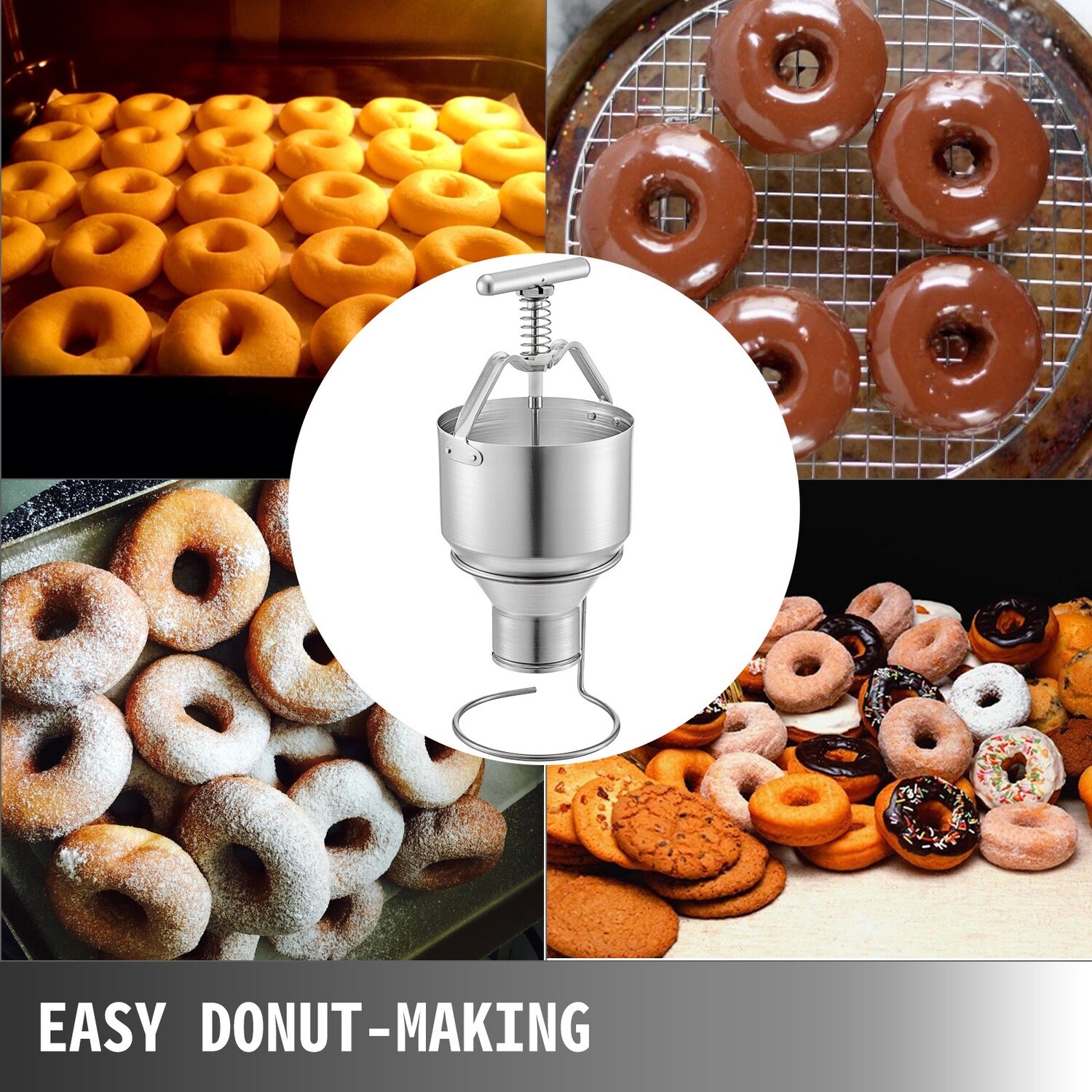 5L Manual Donut Dropper Hopper Dispenser with Holder – Ideal for Stand Use, Easy Portion Control for Perfect Donuts