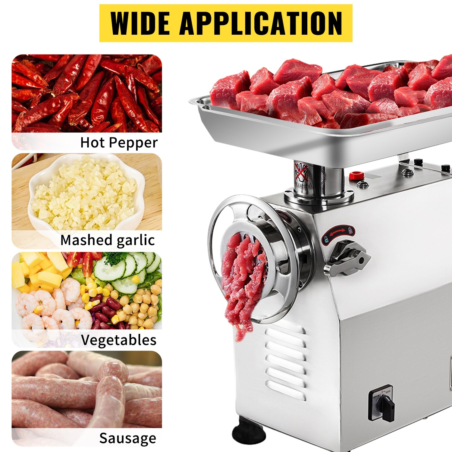 Electric Meat Grinder Sausage Maker 1100W – Heavy-Duty Meat Grinder, 770 lbs/h Capacity for Home and Commercial Use