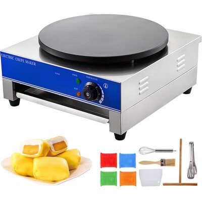 Commercial 3kW Electric Square Crepe Maker, High-Power Griddle, Adjustable Temperature, Non-Stick Surface, Easy to Clean, Ideal for Restaurants and Food Stalls.