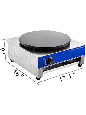 Commercial 3kW Electric Square Crepe Maker, High-Power Griddle, Adjustable Temperature, Non-Stick Surface, Easy to Clean, Ideal for Restaurants and Food Stalls.