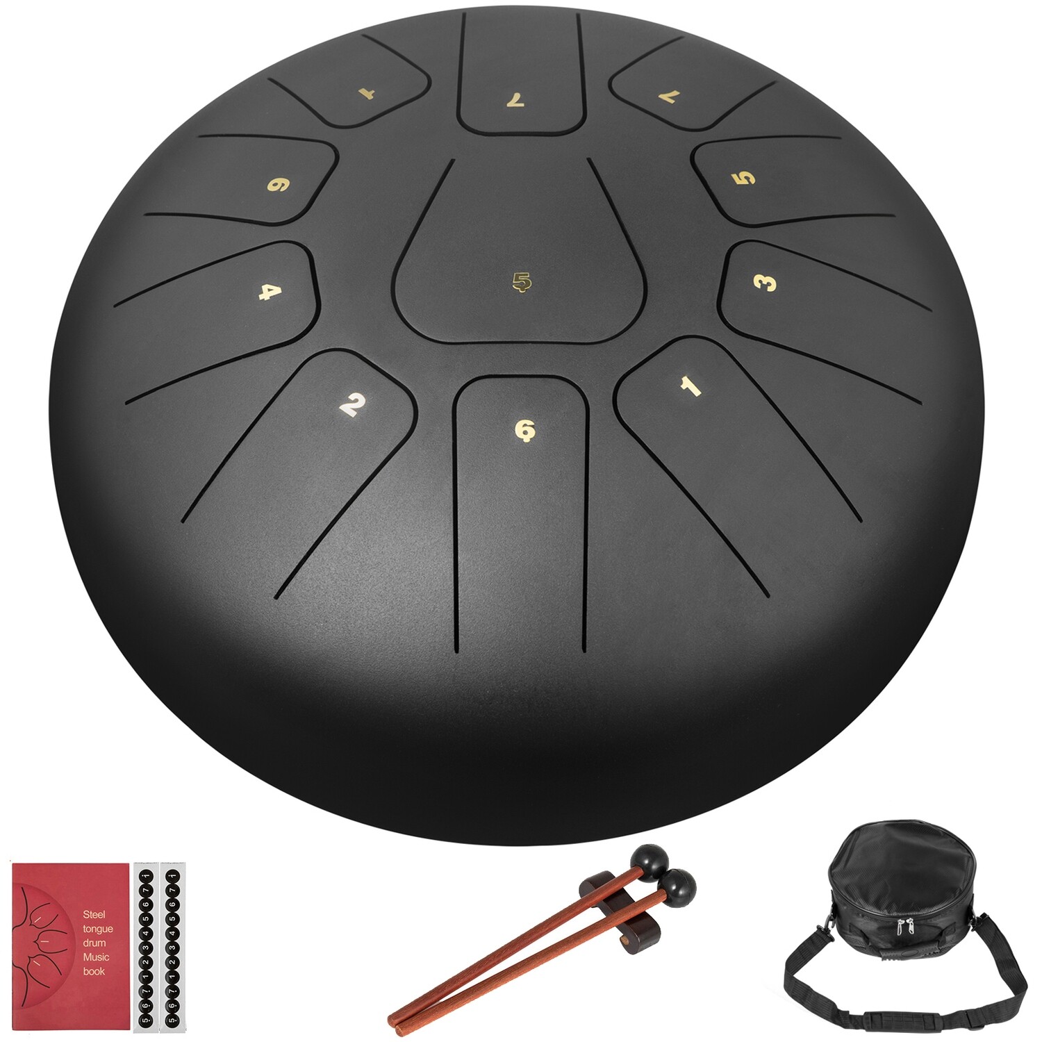 Book Mallets Finger Picks for Steel Tongue Drum Handpan – 11 Notes, 12 Inch, High-Quality Percussion Tool for Enhanced Sound