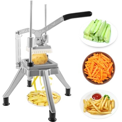 1/4-Inch Stainless Steel Commercial Vegetable Chopper – Manual Machine for Fries, Potato Chips, Onions, Carrots, and Tomatoes