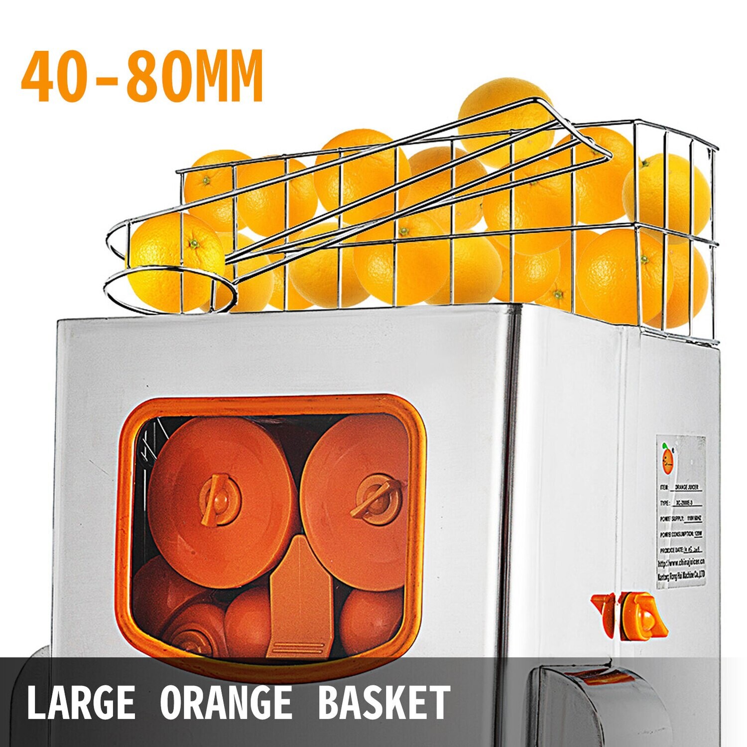 Commercial Stainless Steel Electric Citrus Squeezer Machine – Ideal for Orange, Lemon, and Other Juices