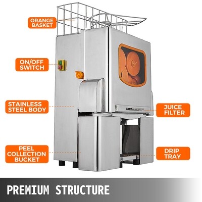 Commercial Stainless Steel Electric Citrus Squeezer Machine – Ideal for Orange, Lemon, and Other Juices