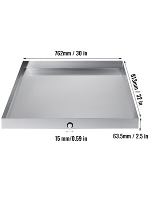 Universal Washing Machine Drip-Pan Stainless Steel Sink Dishwasher Drip Tray with Drain Hole