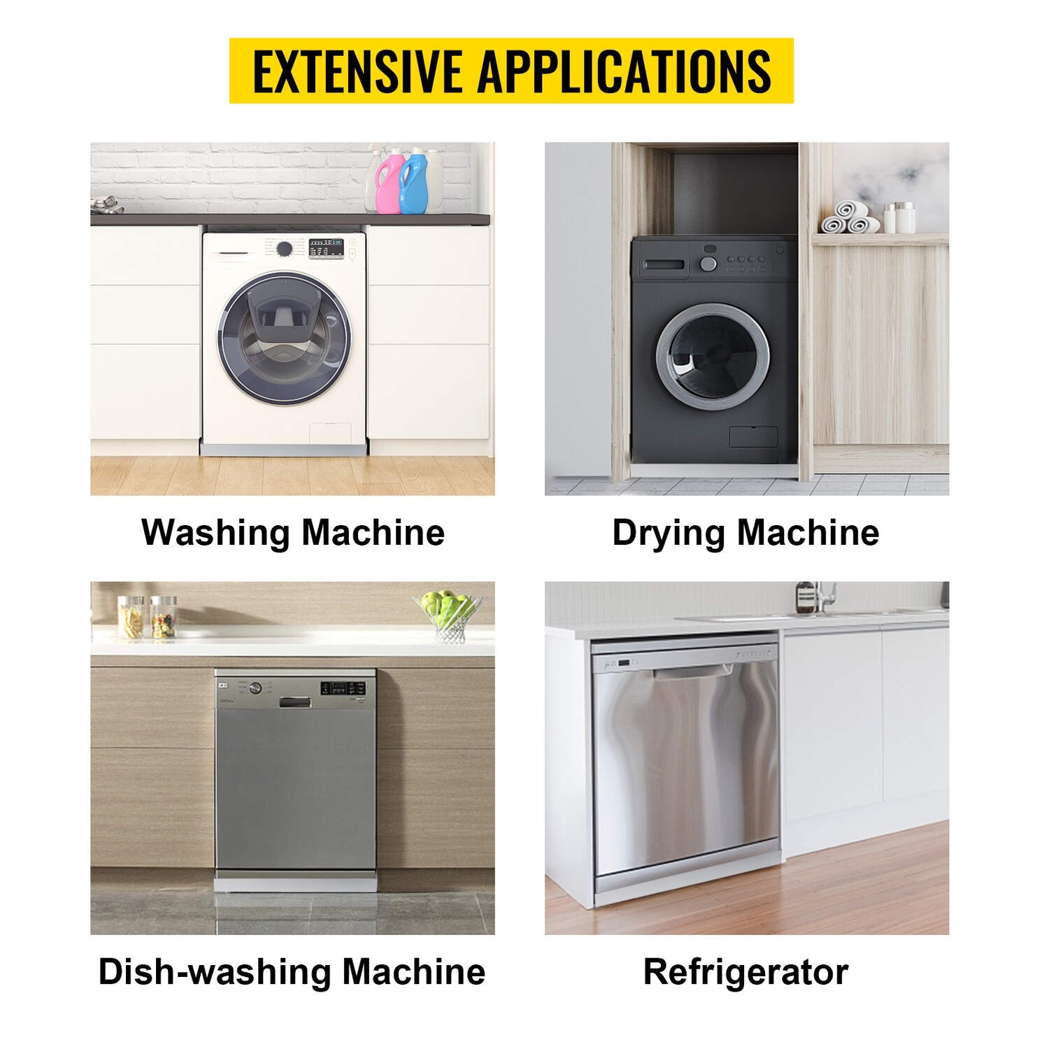 Universal Washing Machine Drip-Pan Stainless Steel Sink Dishwasher Drip Tray with Drain Hole
