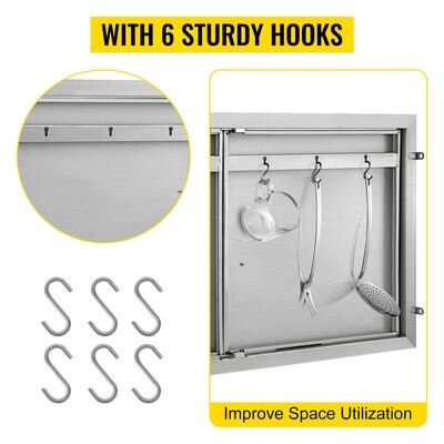 Stainless steel Walled Double Bbq Door Island For Kitchen, 39" x 26"
