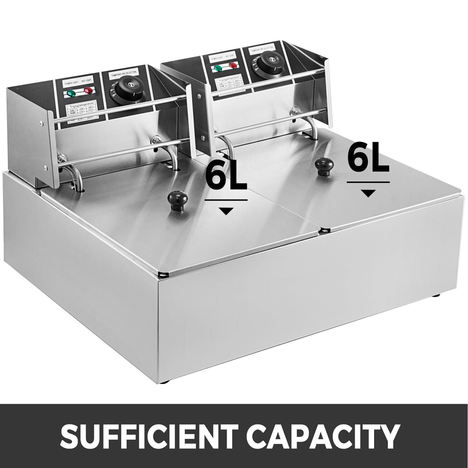 Dual Basket 5000W 12L Commercial Electric Deep Fryer – Stainless Steel Dual Fryer for High-Capacity Cooking and Frying