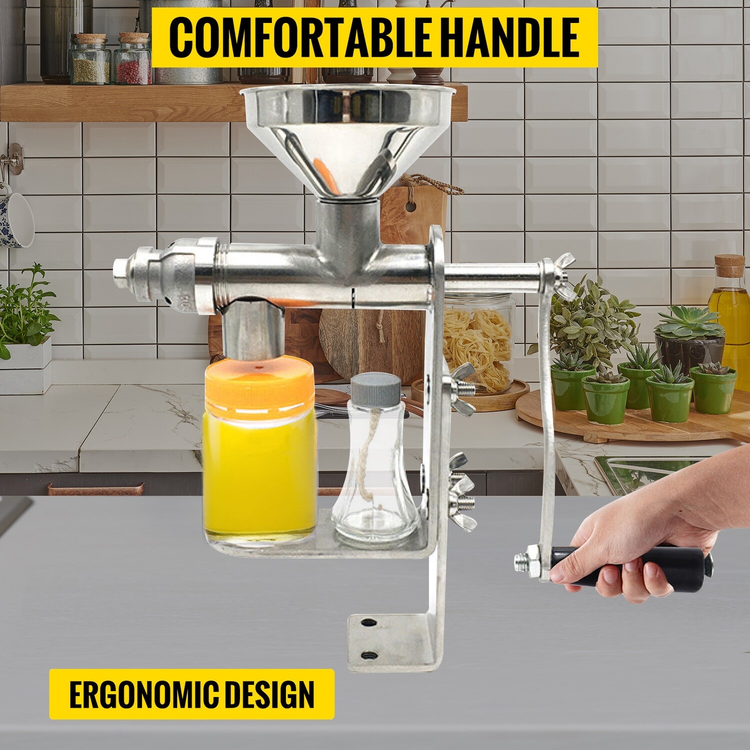 Stainless Steel Seed Olive Oil Expeller Extractor Hand Manual Oil Press Machine