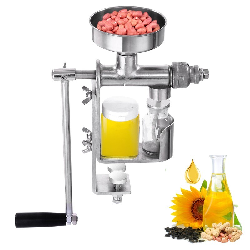 Stainless Steel Seed Olive Oil Expeller Extractor Hand Manual Oil Press Machine