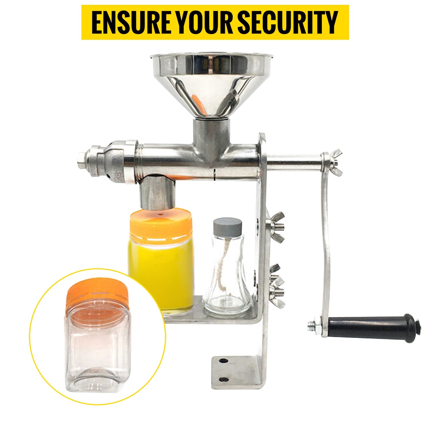 Stainless Steel Seed Olive Oil Expeller Extractor Hand Manual Oil Press Machine