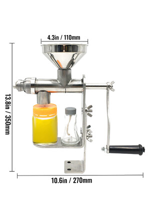 Stainless Steel Seed Olive Oil Expeller Extractor Hand Manual Oil Press Machine