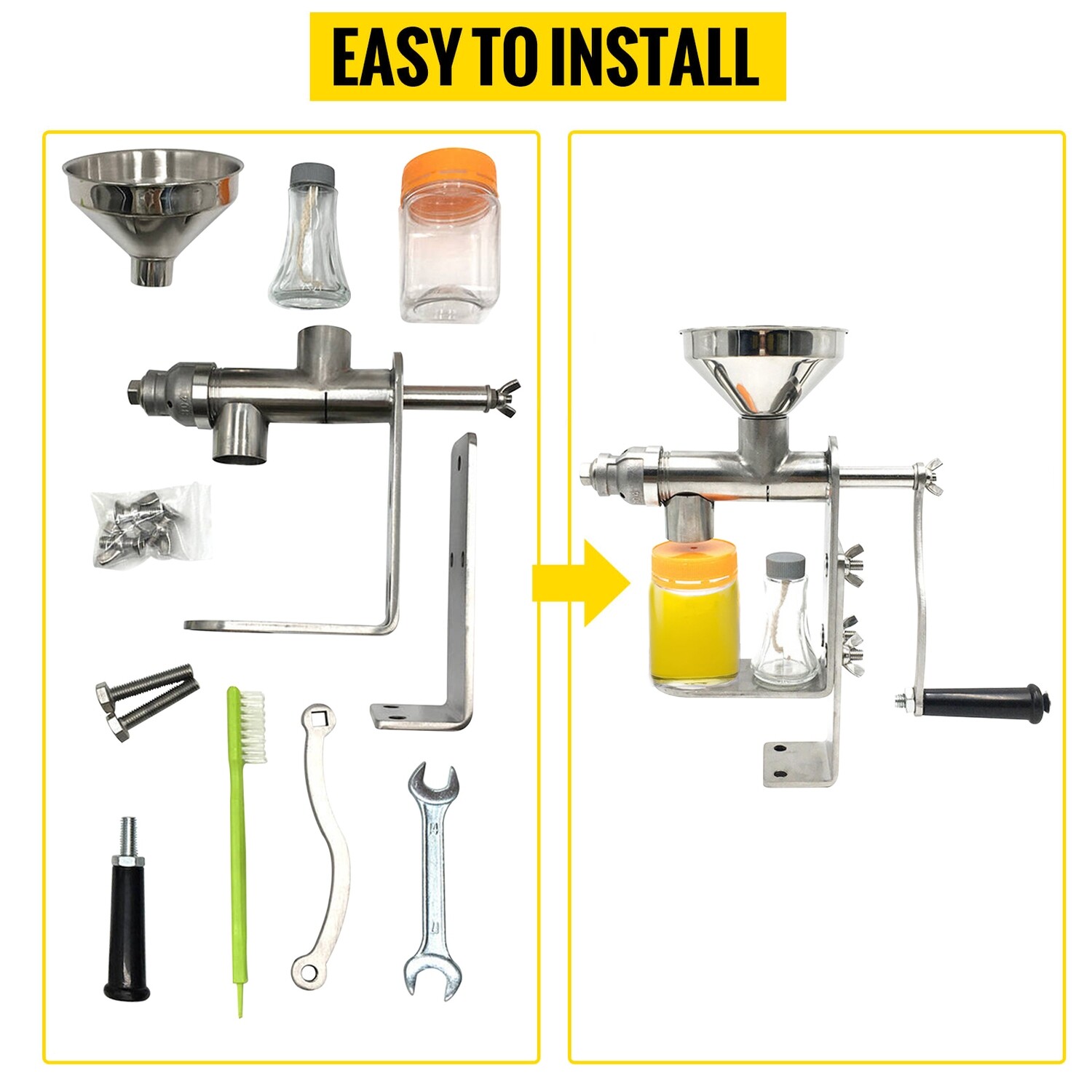 Stainless Steel Seed Olive Oil Expeller Extractor Hand Manual Oil Press Machine